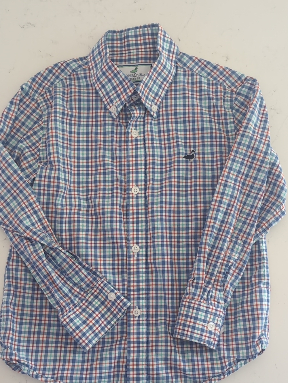 Properly Tied Plaid Button-Down Shirt in Blue and Red - Classic Collar